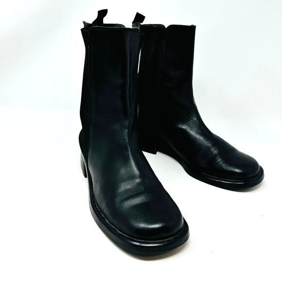 Banana Republic Prialpas Gomma Italian Leather Chelsea Boots Black - Picture 2 of 11